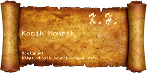 Kosik Henrik névjegykártya