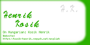 henrik kosik business card